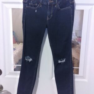 Women's Distressed Blue Jeans